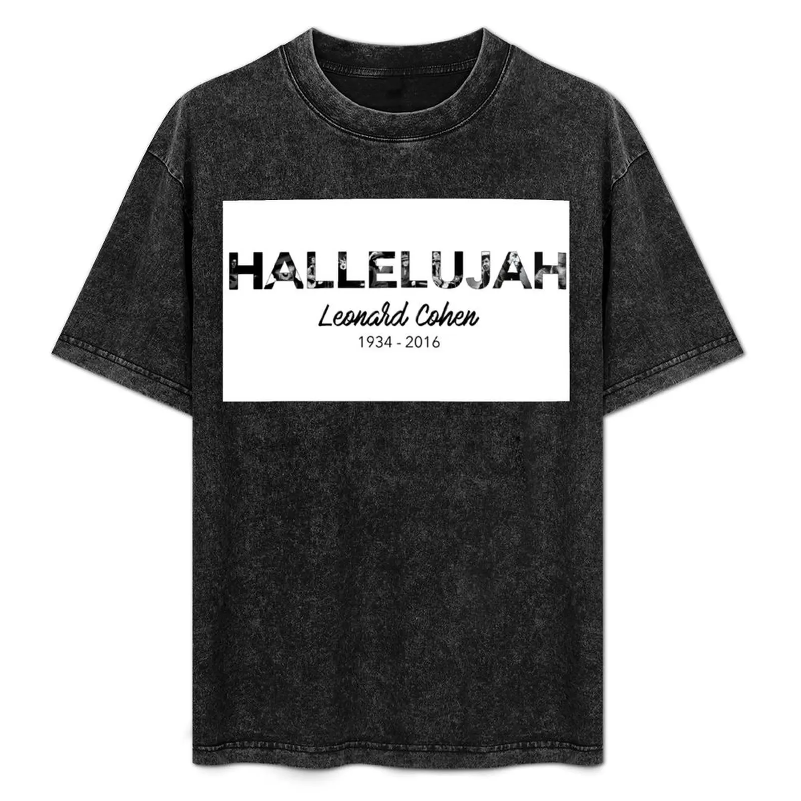 Hallelujah - Leonard Cohen Tribut T-Shirt Baggy Shirts Sommer Top Zoll Schwergewicht T-Shirts für Männer