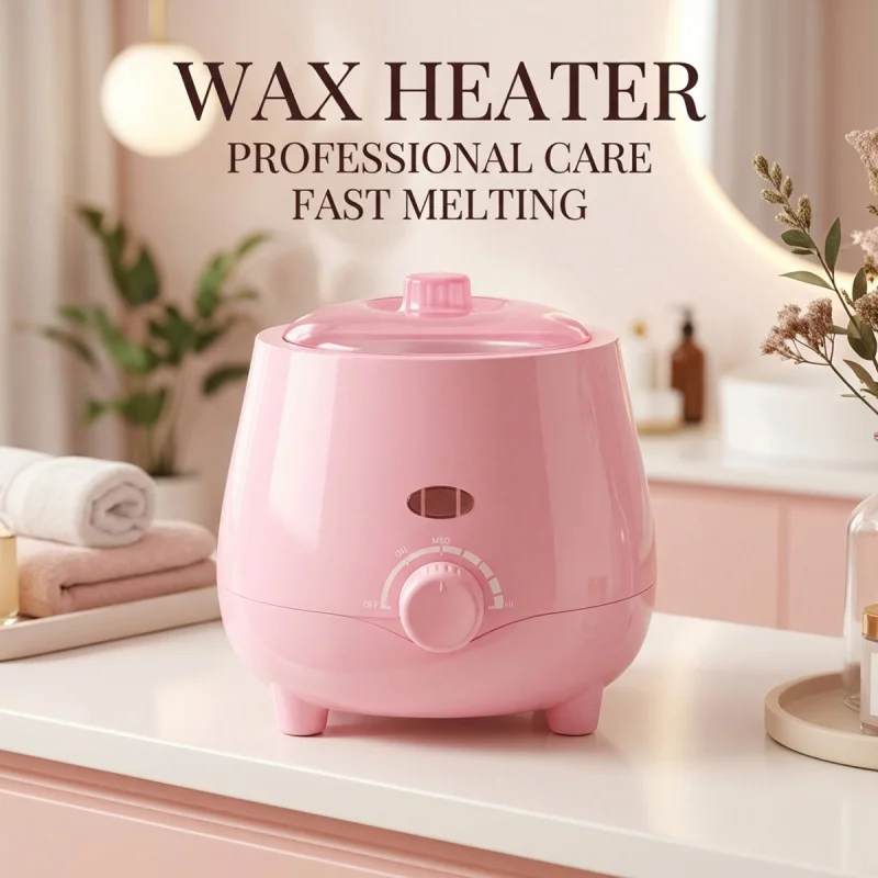 

Portable Peach Pink Wax Warmer for Hair Removal - 30s Fast Heat, 45min Long Runtime, Temp Control, Food-Grade ABS