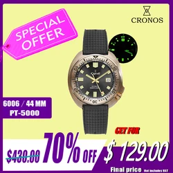 Cronos Turtle Diver Men's Watches Bronze Automatic PT5000 Movment Rotating Bezel Sapphire Crystal Man Watch Leather Strap