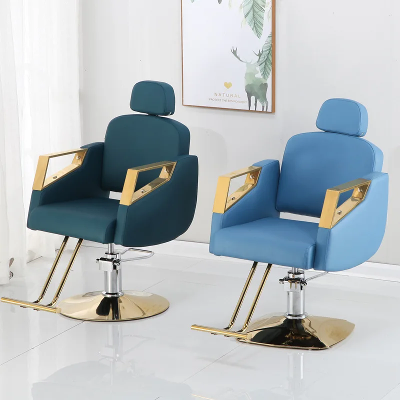 

The hairdressing chair can be reclined. Factory direct sales hairdressing chair, barber chair, hair salon, new hairdressing chai
