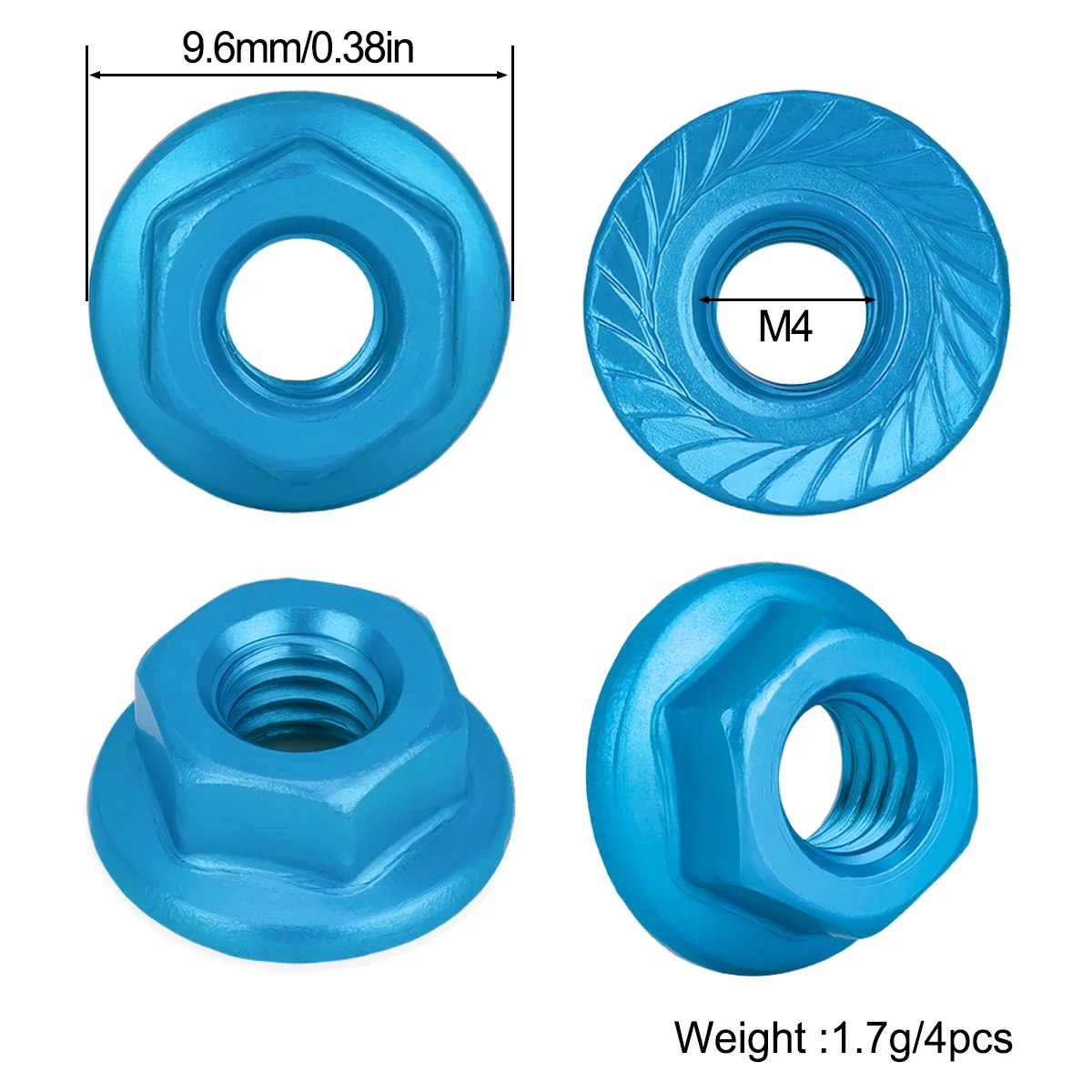 Aluminum M4 Flange Wheel Lock Nut Multicolor 4/8Pcs for 1/10 1/14 RC Car Truck Crawler Drift TRX4 SCX10 SCANIA Universal Part