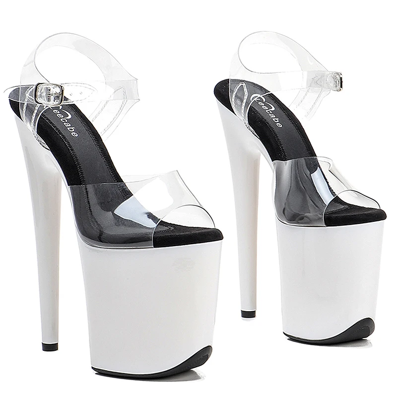 Leecabe 8inches PVC Upper  Shoes Sexy Dance Shoes 20 CM High Heels Sandals Shoes Night Club Women For Pole Dancing