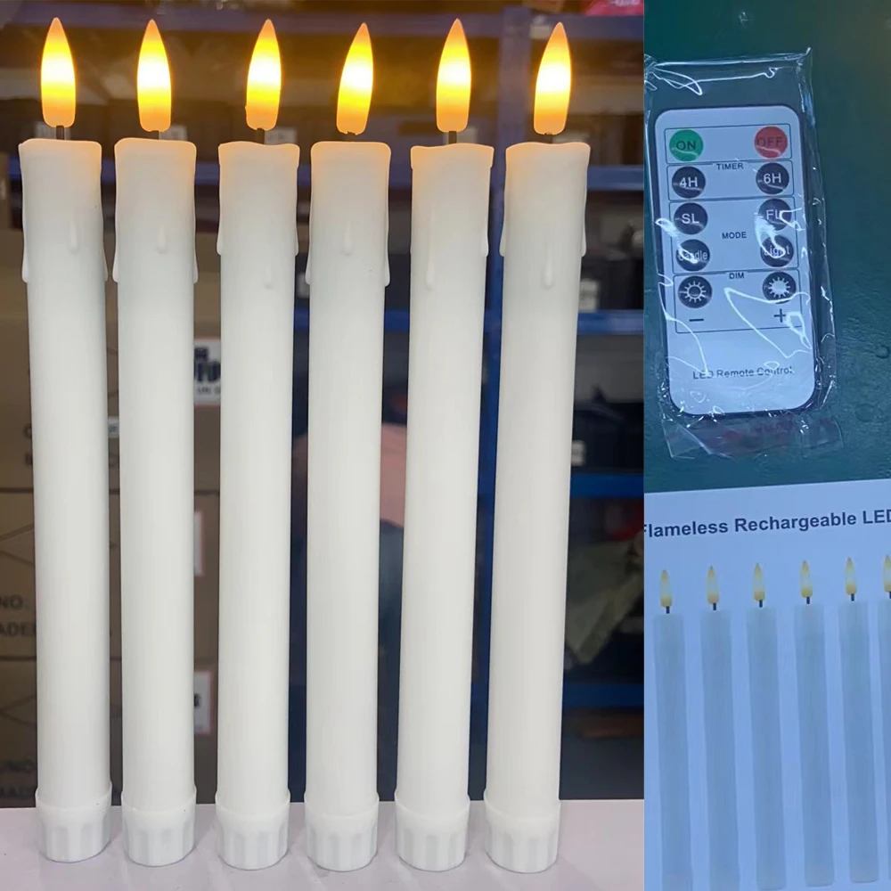 

Перезаряжаемые конические свечи с дистанционным таймером, диммером, теплые белые рождественские свечи, беспламенные подсвечники для рождественского праздничного декора