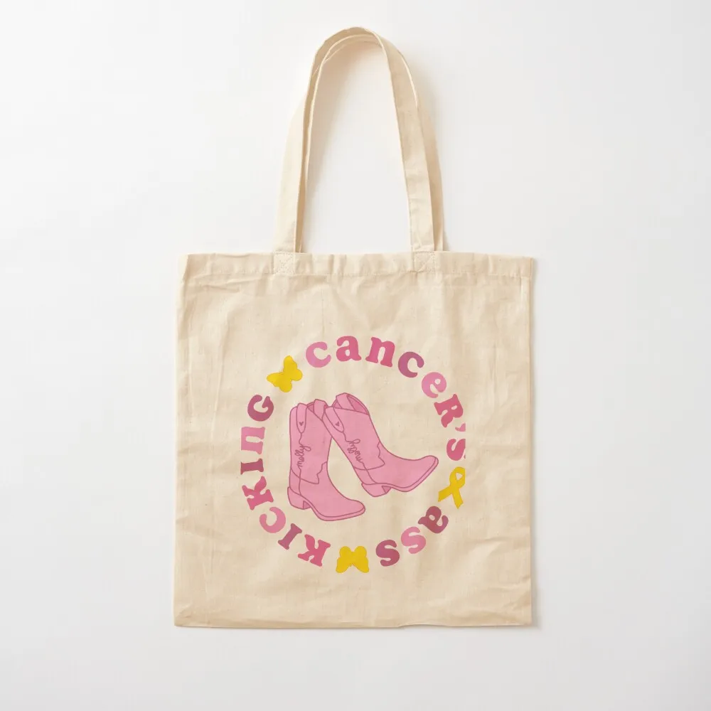 

Kicking Cancer's Ass Tote Bag canvas shopping bag Gift bag sacs de shopping cute pouch Canvas Tote