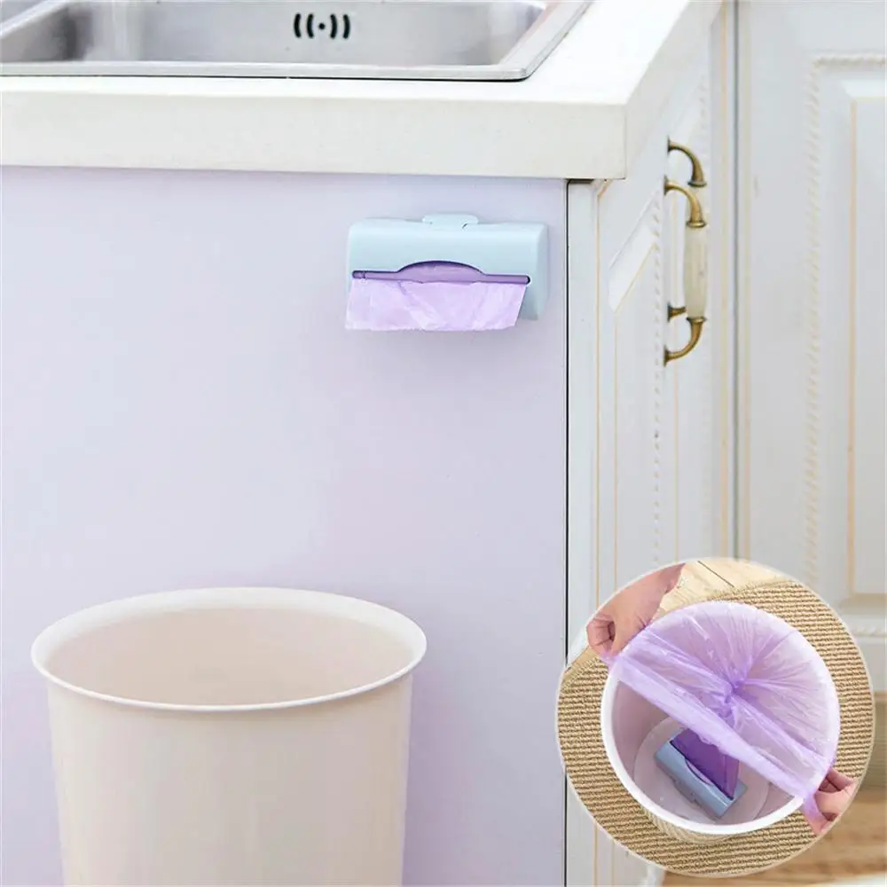 1/2PCS Trash Bags Holder Durable Kitchen Garbage Bag Storage Box Plastic Bag Container Wall-mounted