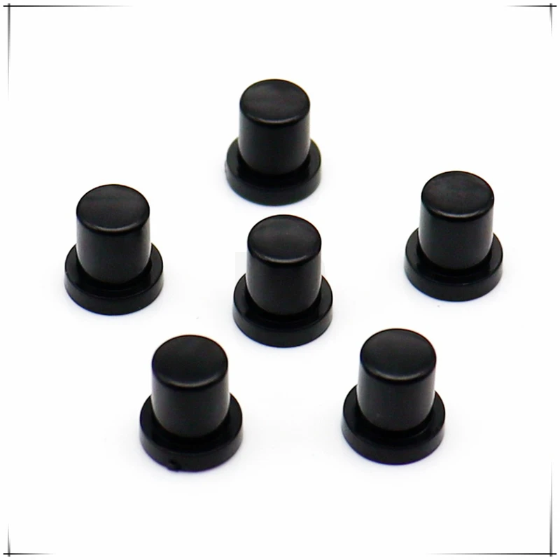 10PCS 7.8×8mm black Flat bottom cross-bonding Solid plastic button cap Tact Switch  Power switch button 6 * 6 series switch cap