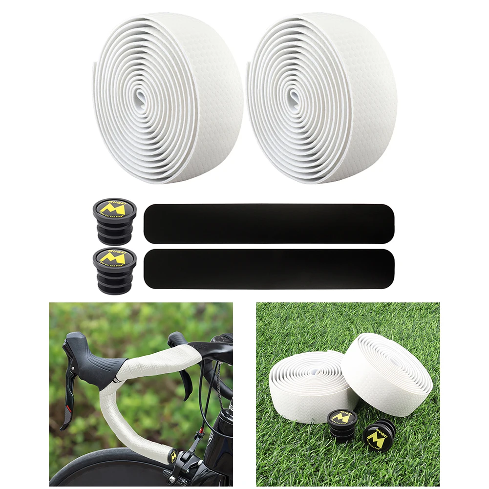 Muqzi Zachte Racefiets Fiets Stuur Tape Wrap Fietsen Demping Anti-Slip Pu Eva Fiets Handvat Riemen Fietsen Accessoires