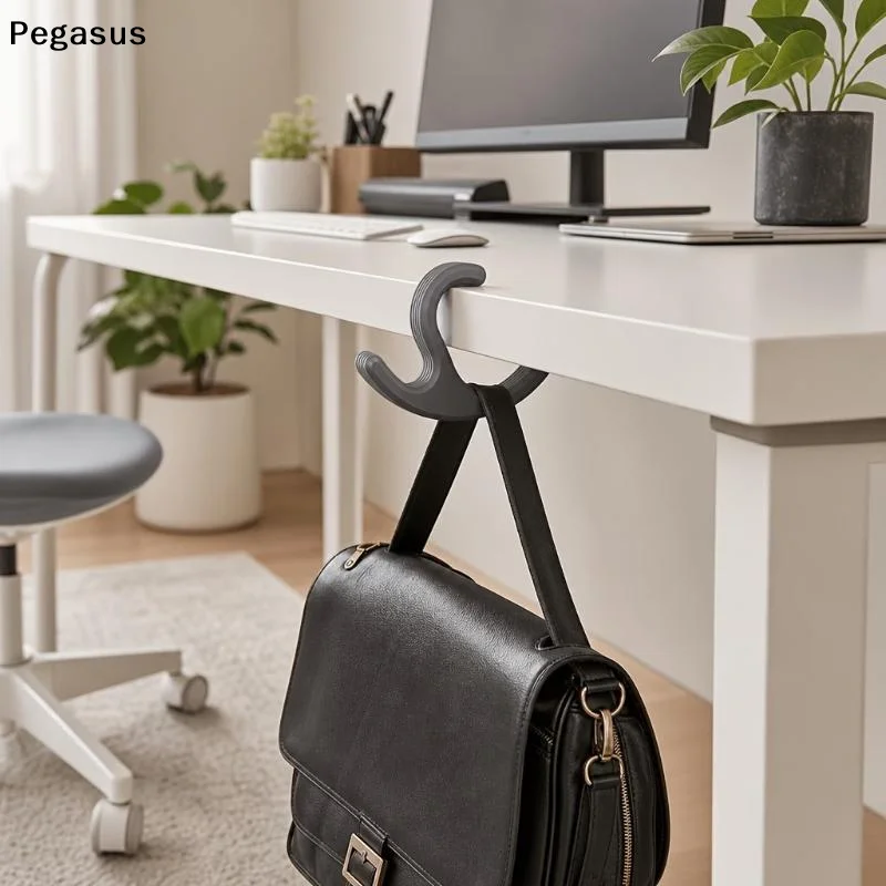 [S]Student Friendly C-Shaped Table Edge Bag Hook Anti-Slip Desk Hanger Lightweight Desk Side Organizer for Classroom Dorm Use