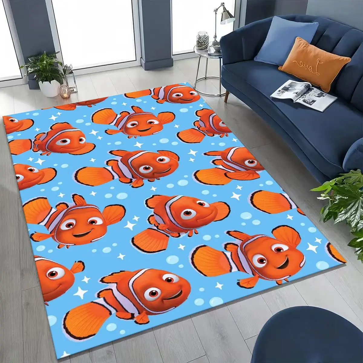 

27 Style Cartoon Finding Nemo Underwater World Rug for Bedroom Living Room Sofa Home Doormat Decor, Large Kid Non-slip Floor Mat