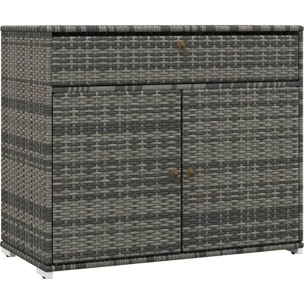 

Уличный шкаф для хранения полотенец у бассейна, всепогодный держатель из ротанга, подходит для использования в помещении и на улице (серый)