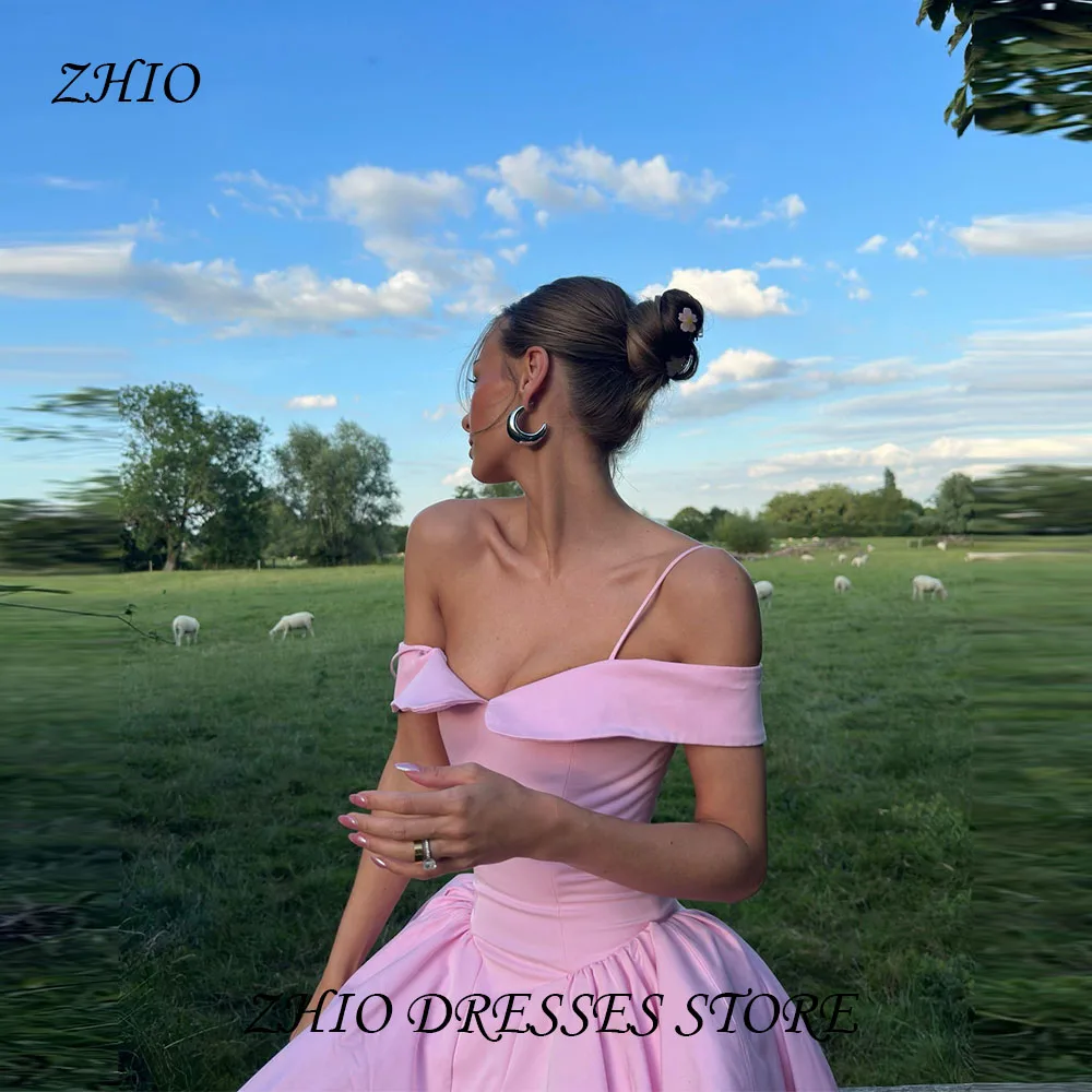 

ZHIO Fashionable Women Summer Solid Color A-Line Short Dress Satin Flower Bud Homemade Dress Outdoor Shooting Dress Customized