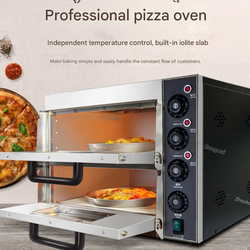 Double Deck Commercial Electric Pizza Oven Large Capacity Baking Oven for Restaurant Hotel and Bakery Use
