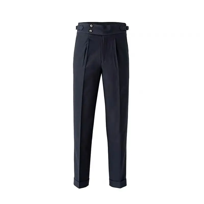White High Waist Business Slim Fit Men's Suits Pants Korean Reviews Many Summer Male Suit Trousers 2025 Stylish Spring Clothes