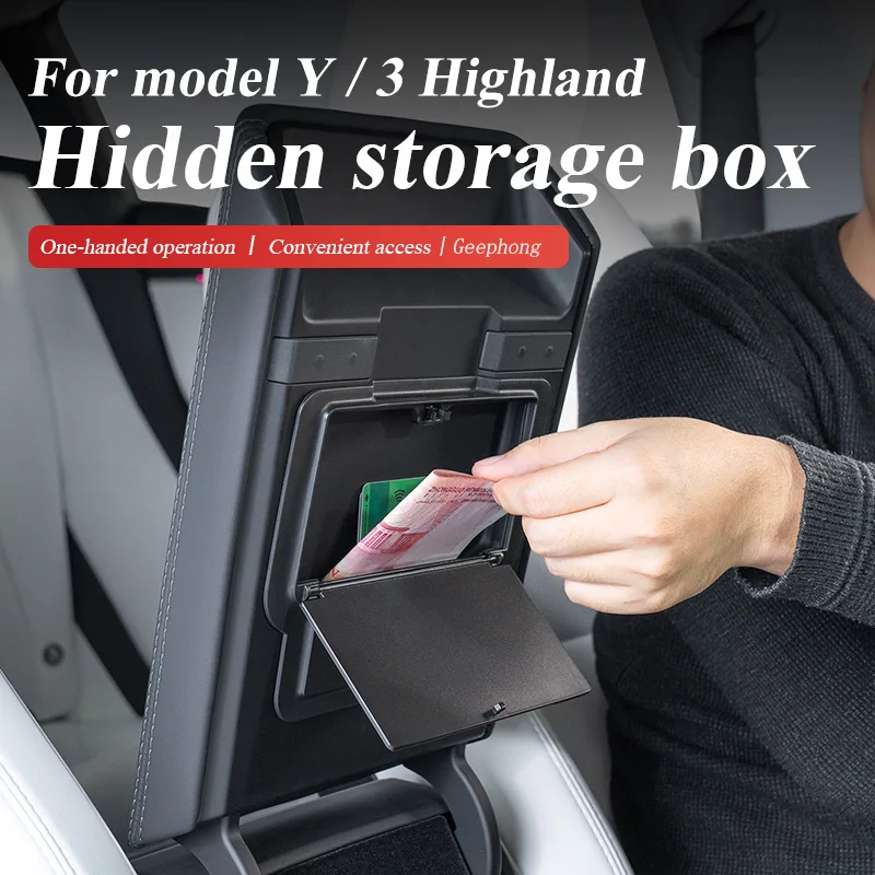 

for Tesla Model Y Model 3 Highland 2021-2024 hidden storage box armrest Center Console Organizer Accessories