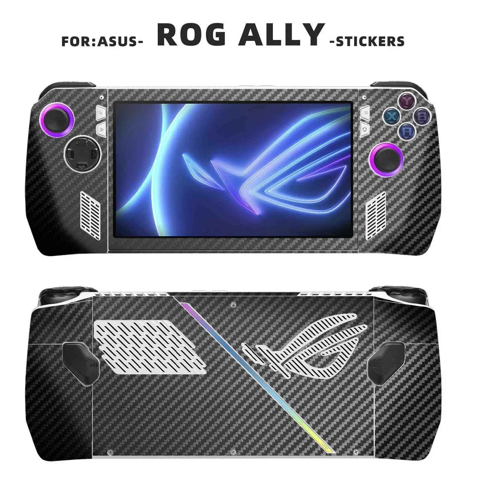 Sticker Skin Cover for ASUS ROG Ally X 2024 7-inch Gaming Handhelds Carbon fiber Vinyl Protection