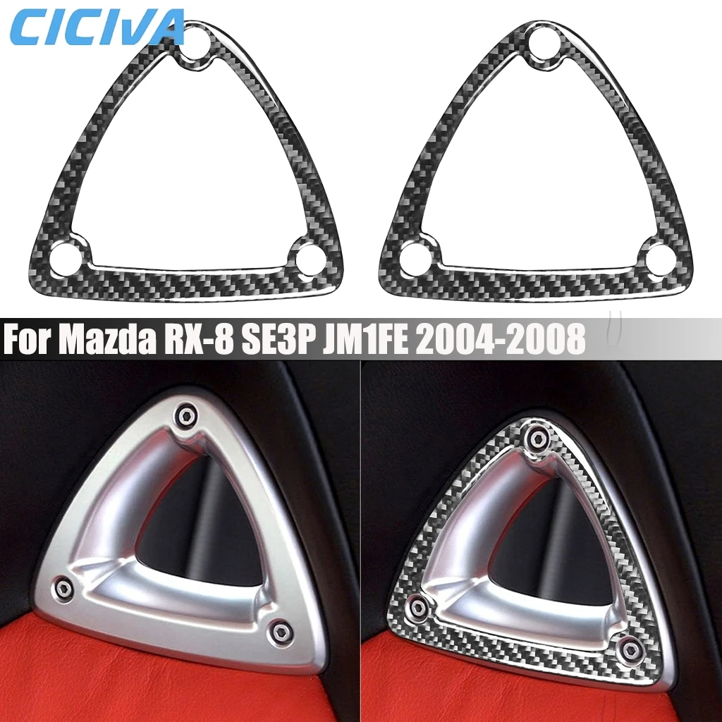 

Carbon Fiber Car Accessories Seat Headrest Decorative Interior Cover Modified Trim Sticker For Mazda RX-8 SE3P JM1FE 2004-2008