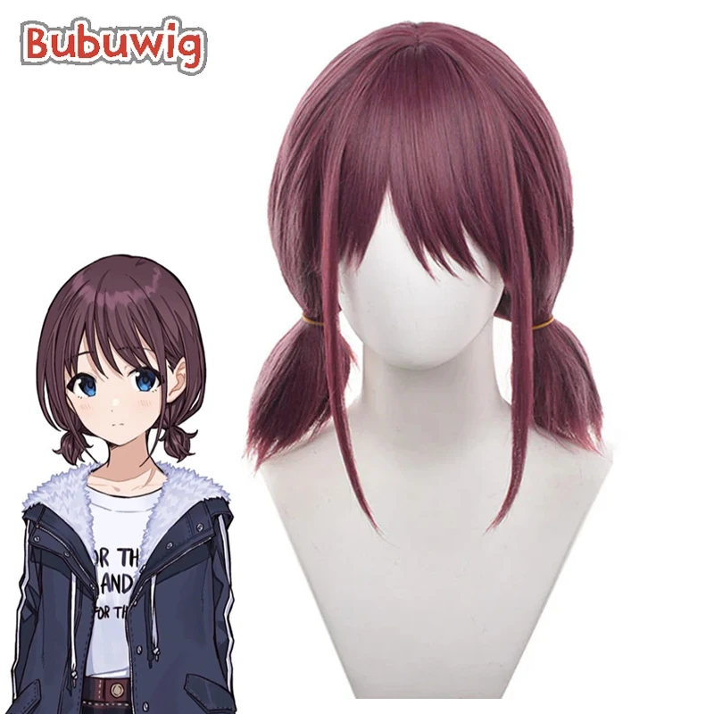 

Bubuwig Synthetic Hair Nina Iseri Cosplay Wigs Girls Band Cry Nina Iseri 35cm Women Short Straight Purple Cos Wig Heat Resistant