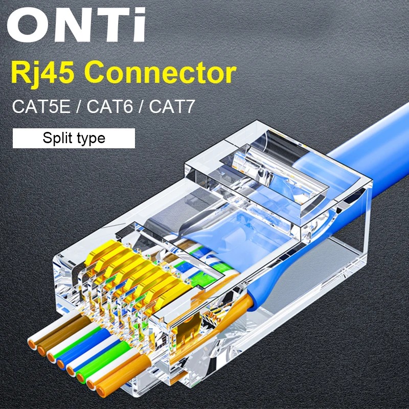 RJ45 Connectors CAT6 CAT5E 300/500pcs Pass Through Modular Plug Network UTP 30/50μ Gold-Plated 8P8C Crimp End for Ethernet Cable