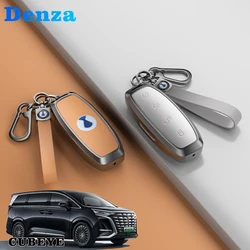For DENZA D9/N7 Key Fob Cover CAR KEY Protective Case Buckle DMI Metal Leather Accessories BYD N9 Z9 Z9GT