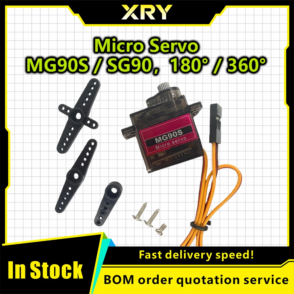 XRY Sg90 9g micro servo motor kit provides 180 degree rotation, providing high torque and precise control for your remote-contro