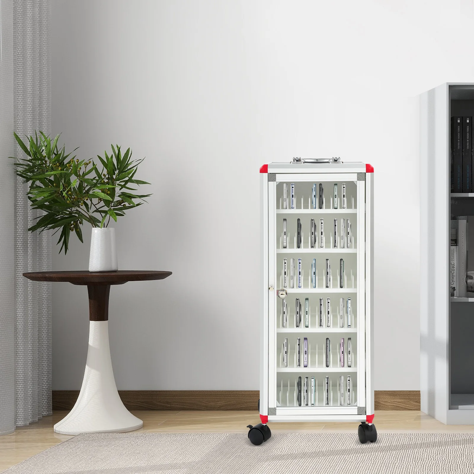 

Шкаф для хранения мобильного телефона с 60/72 слотами и замком, органайзер для вращающегося держателя сотового телефона для офиса в классе