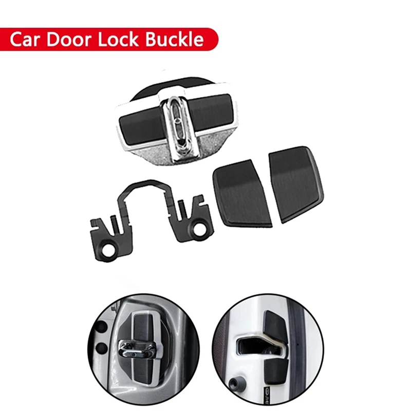 4X Car TRD Door Lock Buckle Upgraded Stabilizer Protector Latches Stopper For Lexus Toyota Eliminate Noise Space Lock