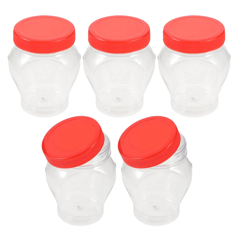 

Candy Bottle Packaging Jar for Condiment Squeeze Red Plastic Kitchen Storage Containers