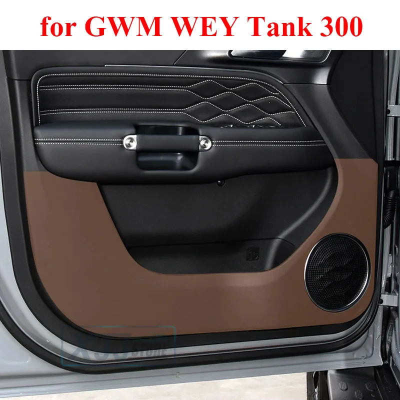 

PU Leather Carbon Fiber Sticker For Great Wall GWM WEY Tank 300 2022 2023 2024 Accessories Door Anti Kick Cover Protection Mat