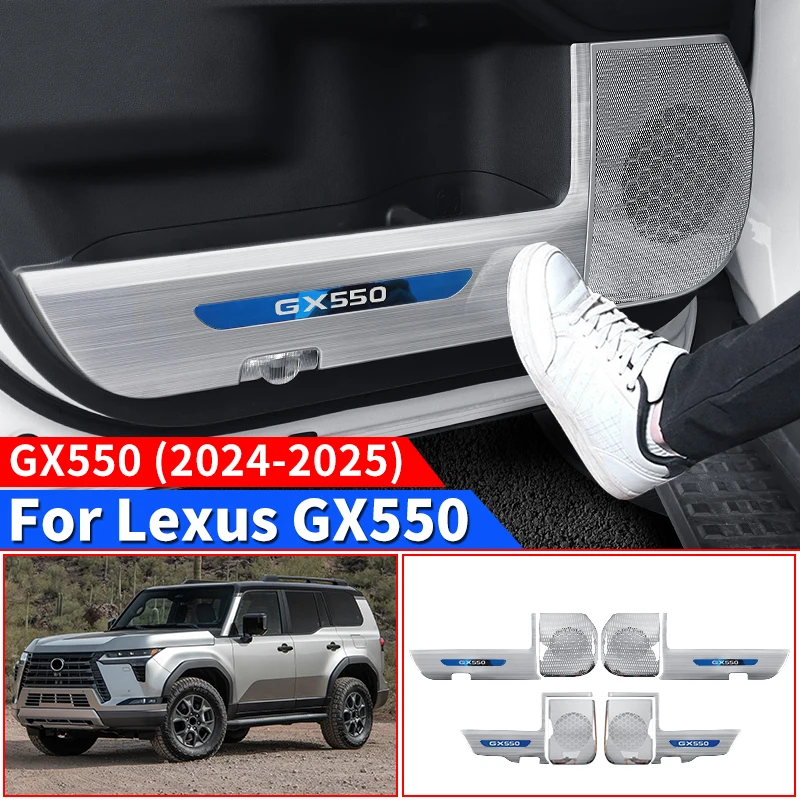 For Lexus GX550 GX550h 2024 2025 Stainless Steel Car Door Protective Cover Speaker Cover,Interior Upgraded Accessories Tuning