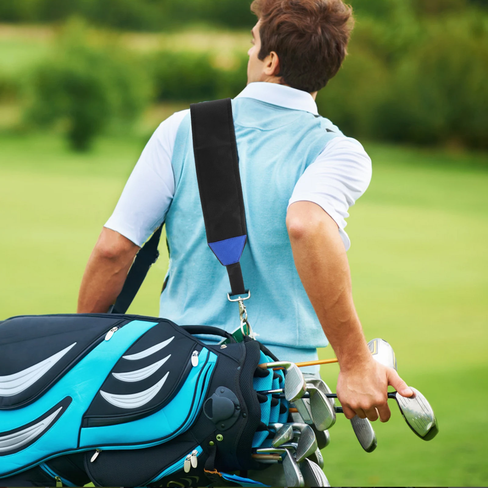 

Adjustable Shoulder Wide Comfort Crossbody Backpack For Bags Blue Durable Multi-Functional Strap Replacement Straps Golf Bag