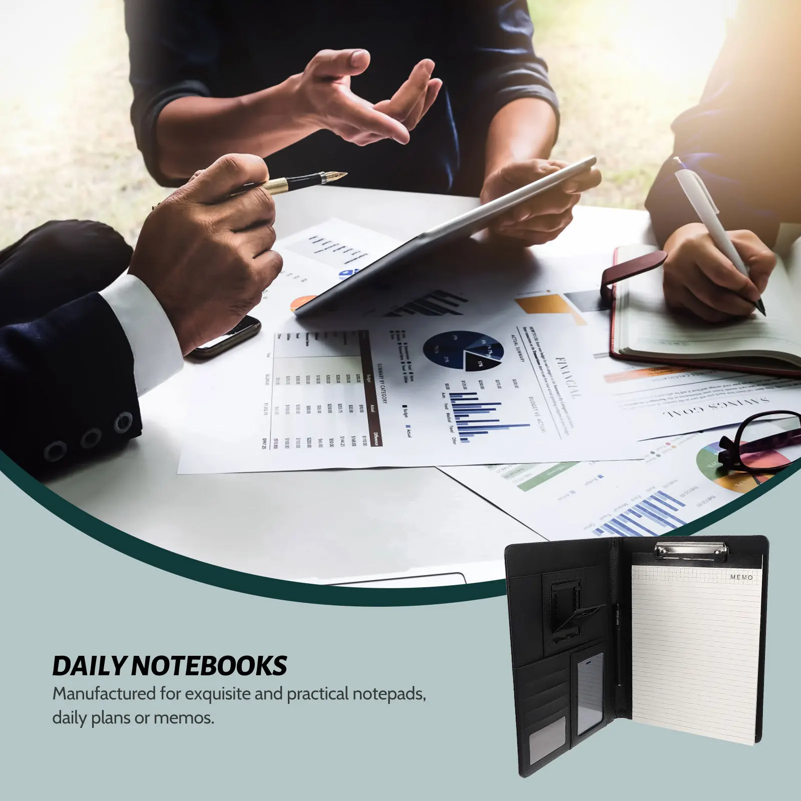 

File Folder Premium PU Wear Resistant A4 Document Organizer Office School Project Manager Phone Holder A4 Folder