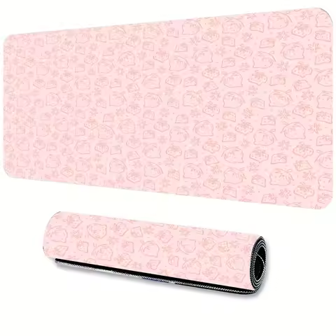 XXL Anime Pink Strawberry Mouse Pad 900x400MM Laptop Mini PC Desk Mat Gaming Office Accessories Rubber Mousepad Gamer Computer