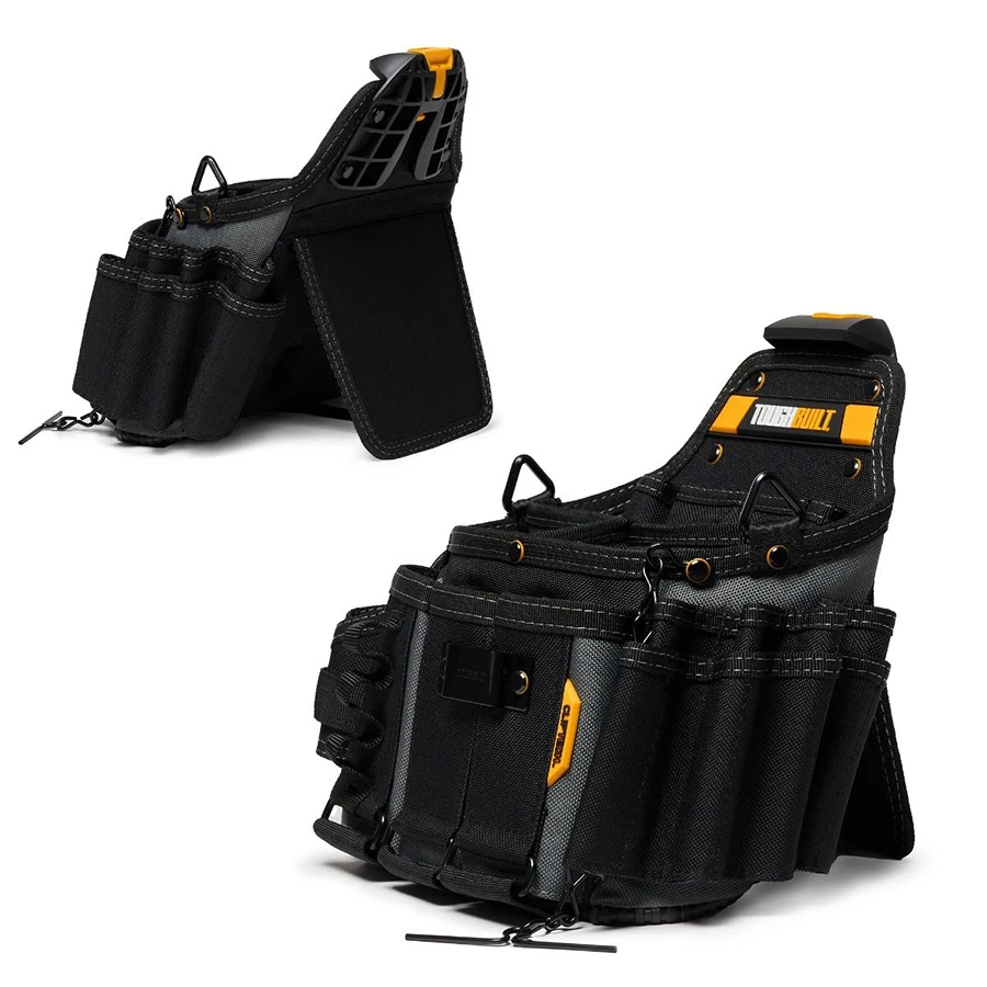 TOUGHBUILT TB-CT-104 Master Electrician’s Pouch + Shoulder Strap with 25 Pockets and Loops Non-slip Rugged Tool Bag Pouch