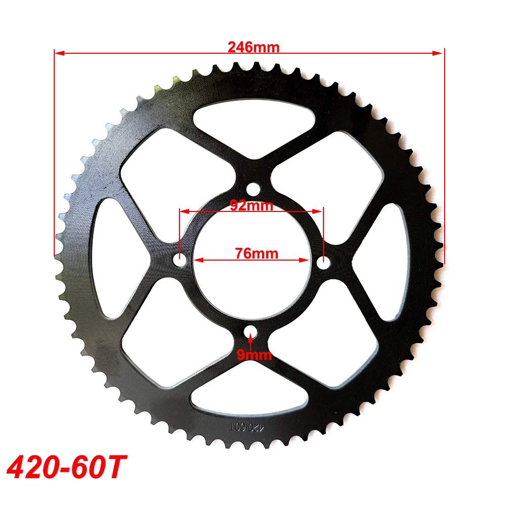 Motorcycle Rear Sprocket 420 57T 60T 76mm Rear Chain Drive Sprocket for 125cc 150cc 250cc Pit Bike ATV Quad Dirt Bike Parts