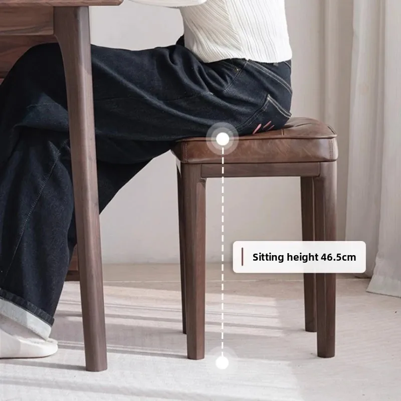 Solid wood stool, stackable for home use, simple bench soft bag