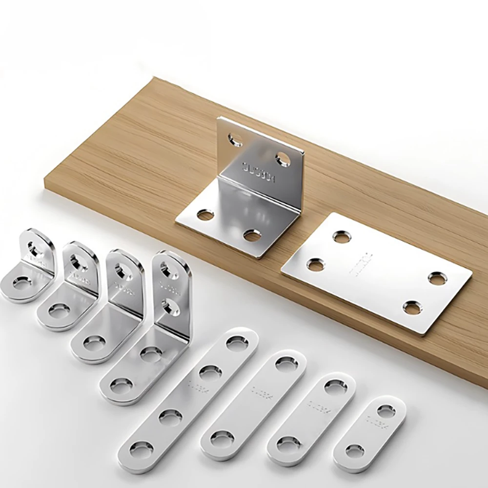 L/Triangle Stainless Steel Corner Code Cabinet Connector Furniture Fixator Shape 90 Degree Right Angle Bracket Accessories
