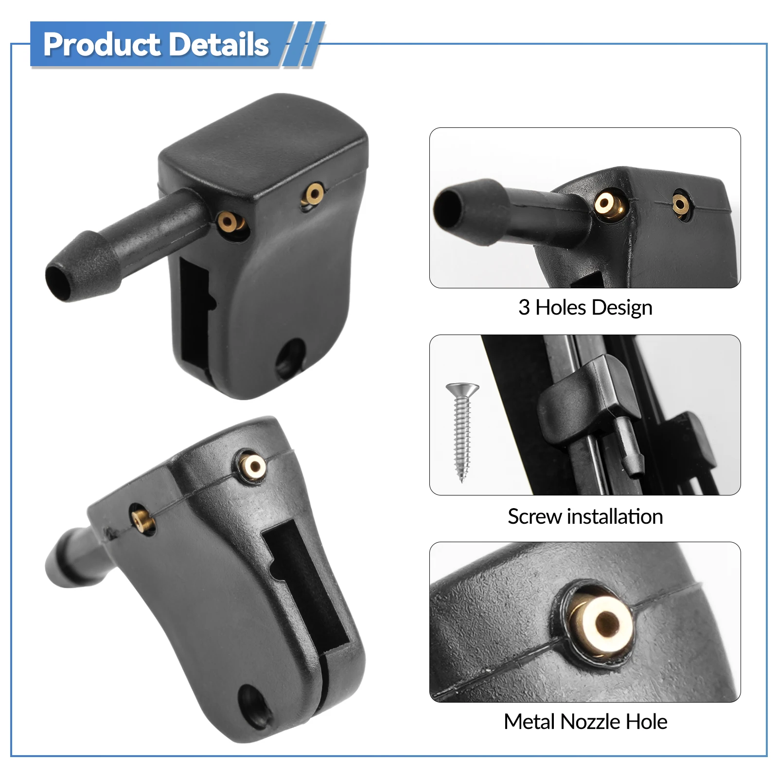 Erick\'s Wiper 2Pcs/set Car Washer Nozzle Spray Jet For Mercedes-Benz Vito W638 Sprinter Mounted onto Wiper Arm Sprayer