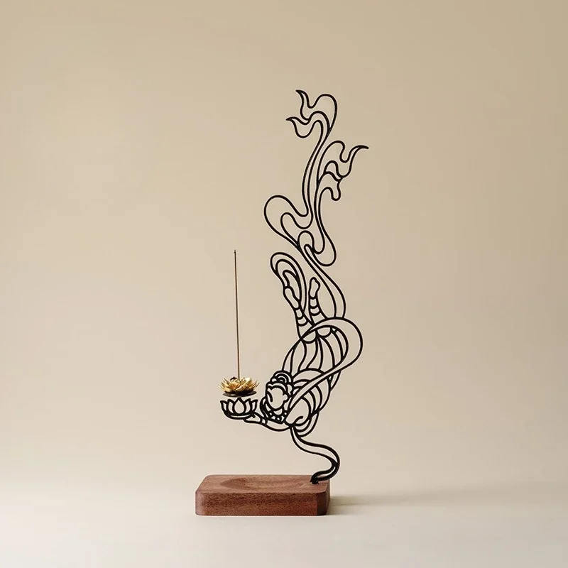 1Pc Dunhuang Flying Celestial Ladies' Incense Stick Creative Incense Burner Incense Holder Zen Incenses Burner Teahouse Ornament