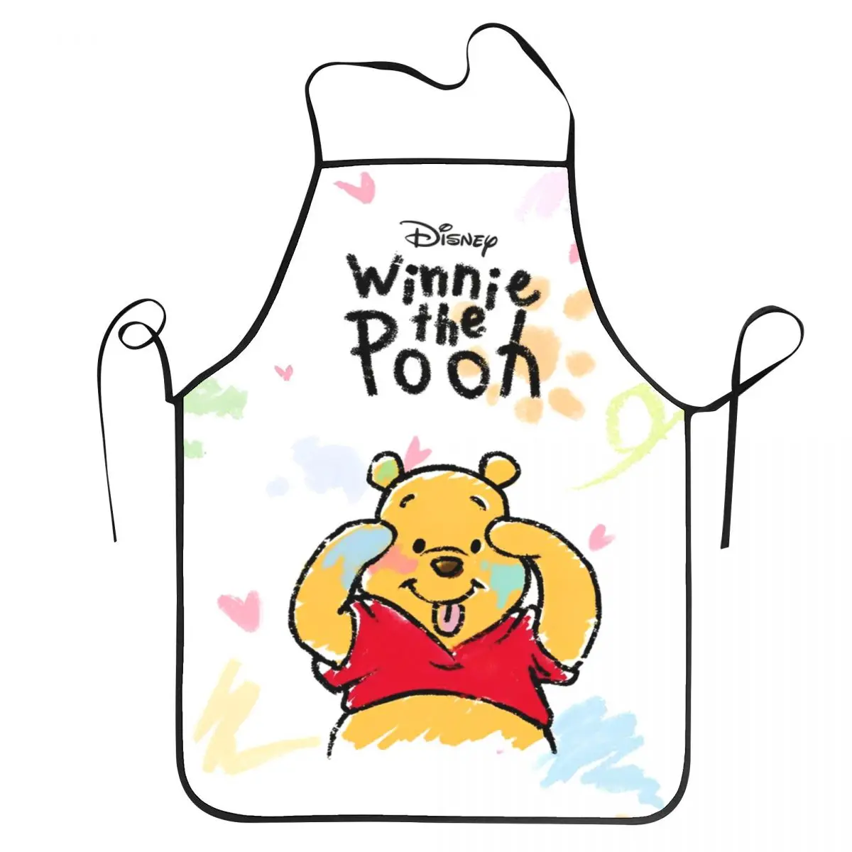 winnie the pooh Adjustable Neck Strap Chef Apron Water & Oil Resistant Baking Aprons for Women Men Chef