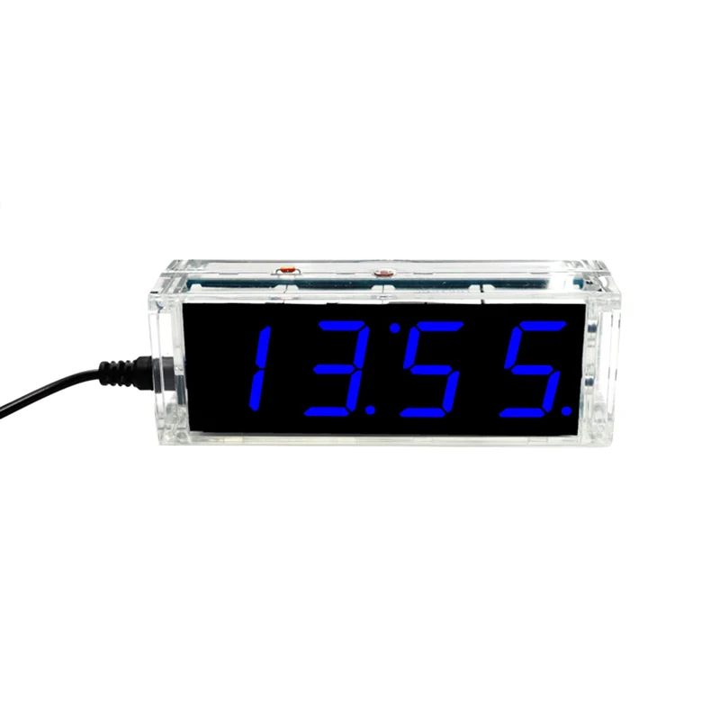 Multifunctionele doe-het-zelf elektronische klokkit LED digitale klokproductiekit 51, microcontroller tijdalarm datum temperatuurweergave