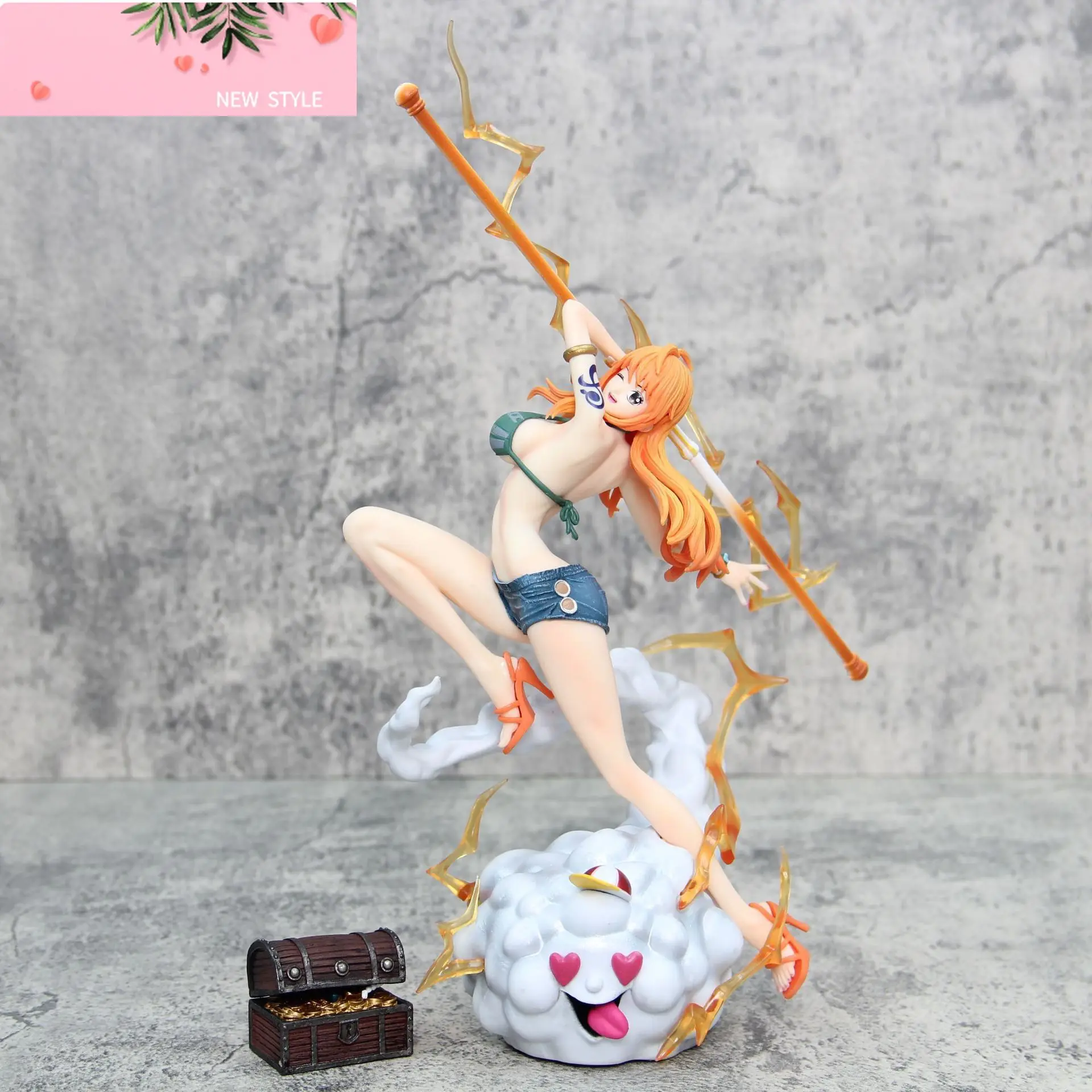 

28cm One Piece Anime Figures Nami Figure Zeus Action Figure Sexy PVC Statue Toys Statue Model Collection Ornament Toys Gift