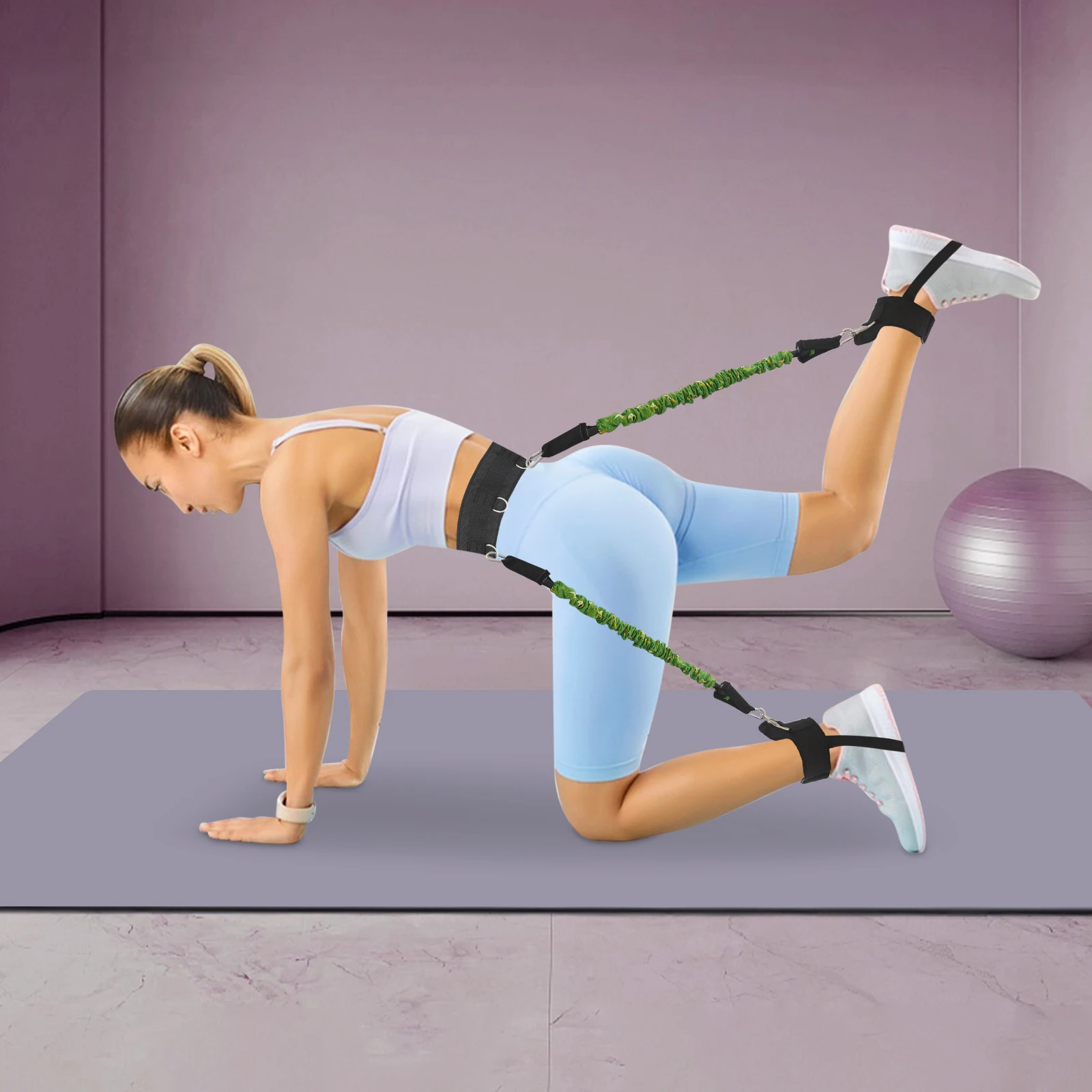 

Leg Resistance Bands for Strength, Vertical Jump Trainer Leg Strength Resistance Bands Set, Fitness Home Jump Resistance Band