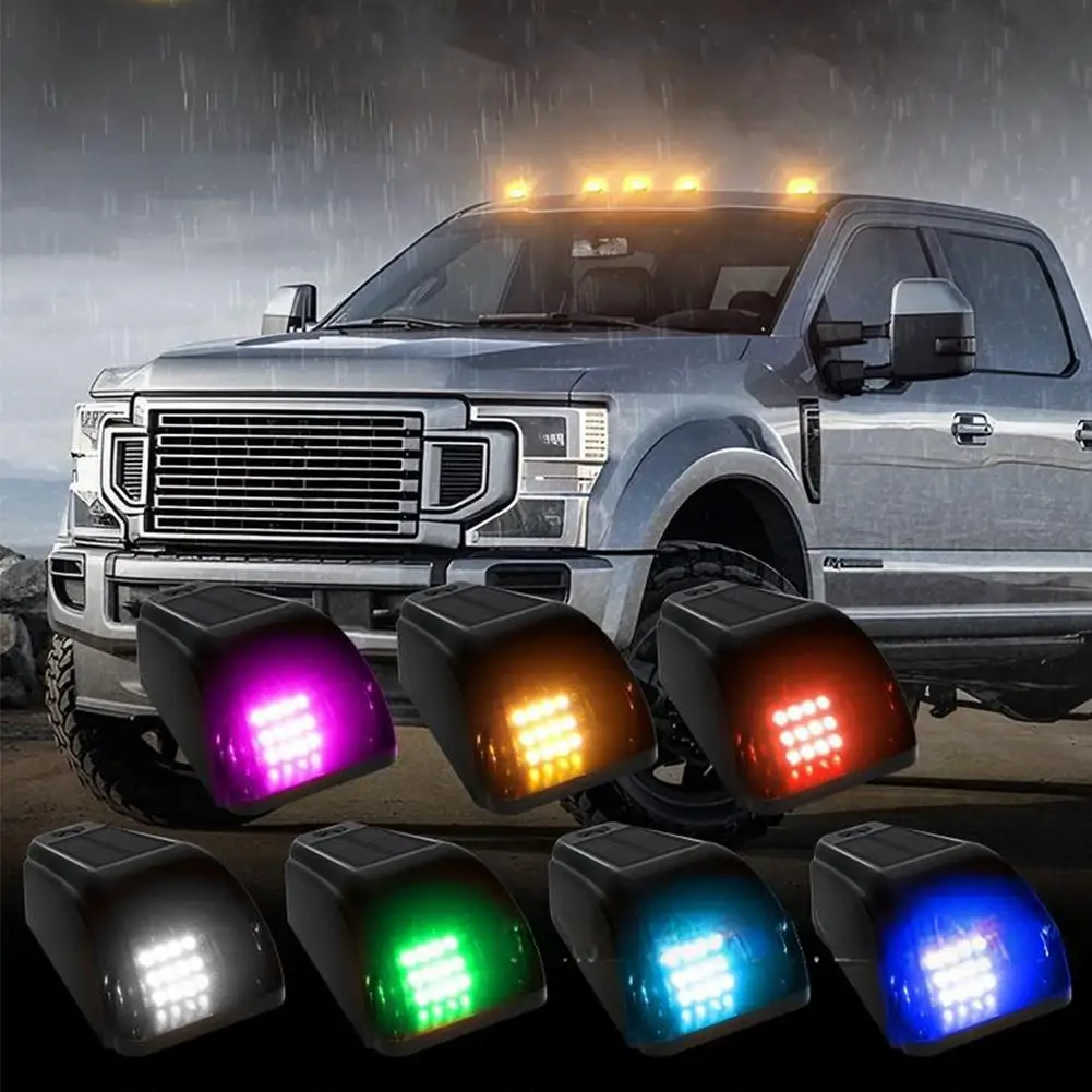 5pcs Solar Cab Marker Roof Lights with LED Bulbs for F150 Pickup Trucks - Solar-Powered Top Mouse Lights for Truck Roof U0K8