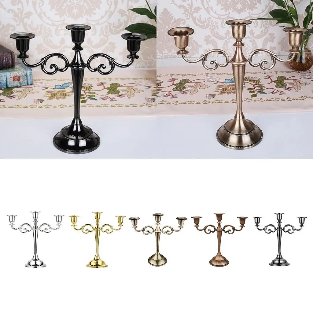 3 arm pillar candle holder for candles wedding centerpiece with 1.97 ''