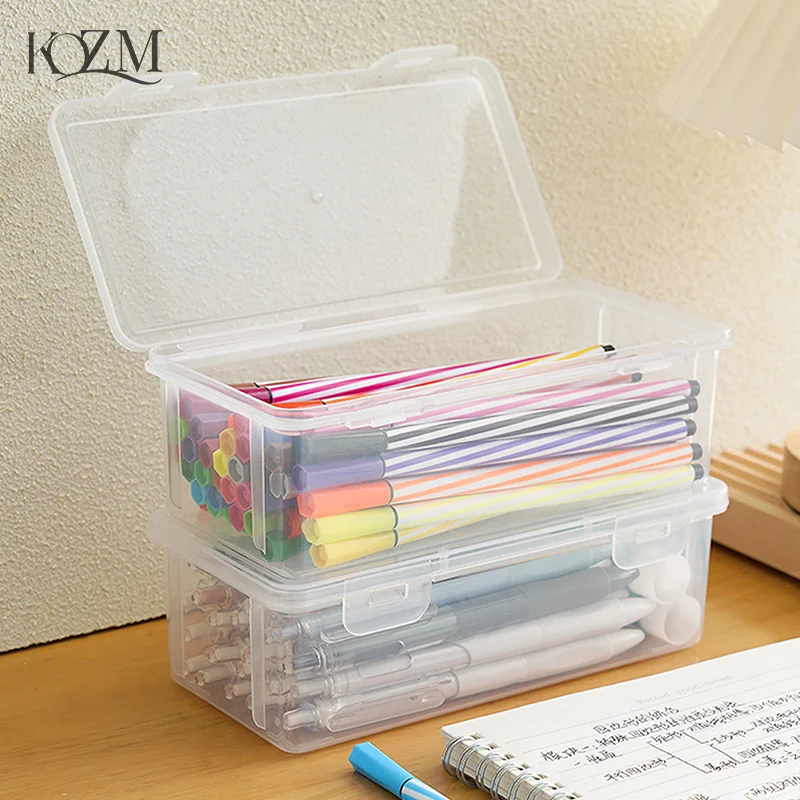 1Pcs Pencil Case Box PP Material Transparent Pencil Box Pouch Stationery School Pencil Case Supplies Pencil Storage