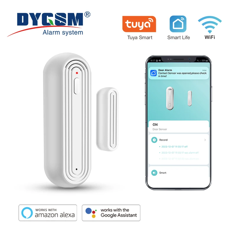 

90dB Alarm Smart Door Sensor, Tuya WiFi Door Sensor, All-Round Protection, Easily Monitor Your Home Security.