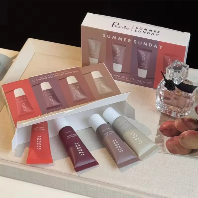 Conjunto de bálsamo labial de verão, espelho hidratante, brilho labial, água, natureza, longa duração, conjunto de batom transparente, óleo labial, maquiagem