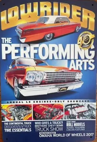 LOW RIDER METAL TIN SIGN LOW RIDER PERFORMANCE ARTS GARAGE WALL ART MAN CAVE CAR sign