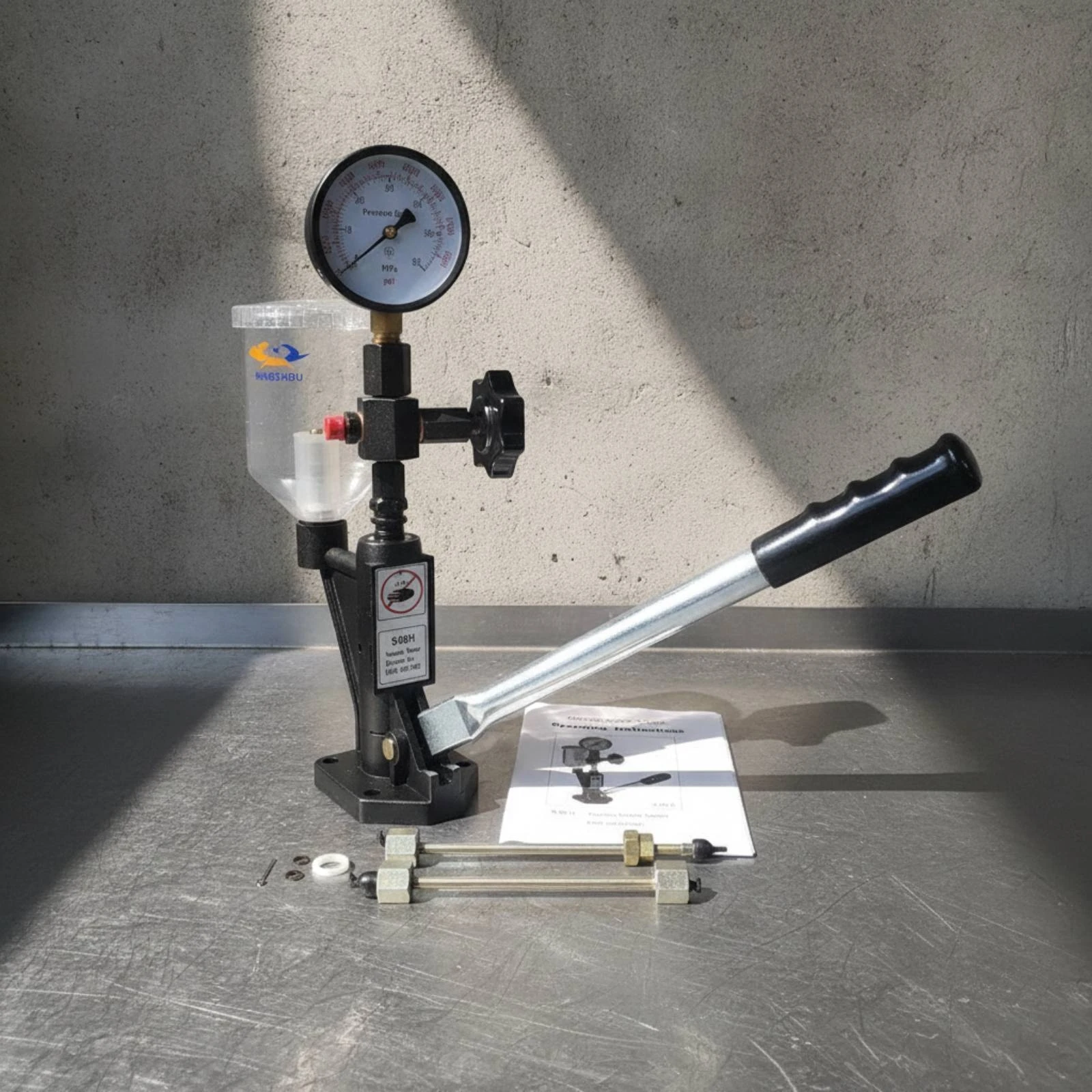 Fuel Injector Nozzle Tester Bench-Top Manual Injector Tester Kit Sturdy for Mechanics, Automotive Workshops