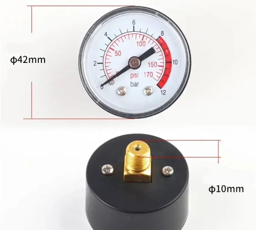 50mm Iron Shell Air Pressure Gauge 1/4